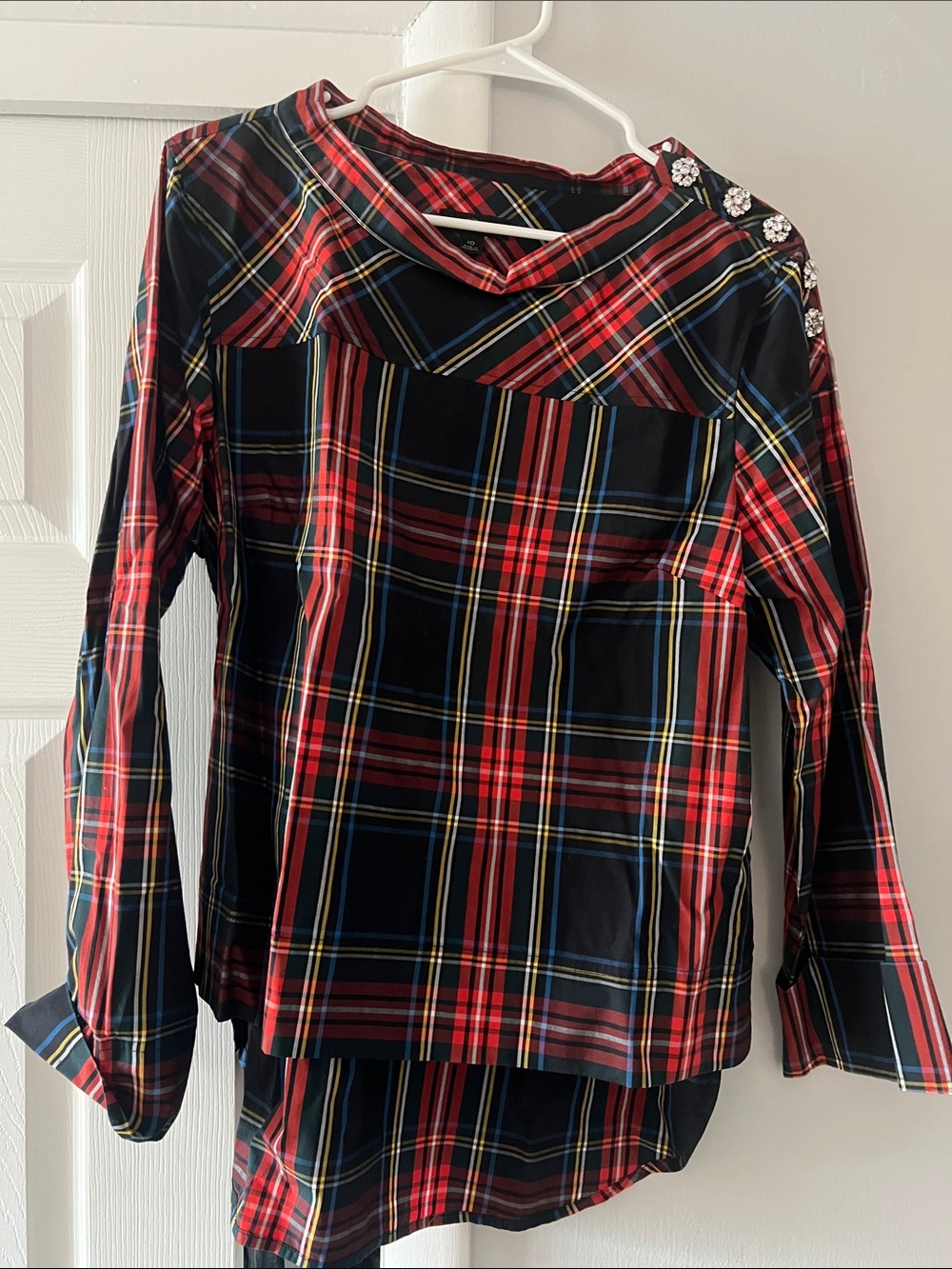 J. Crew Black and Red Plaid Long-Sleeve Women’s top